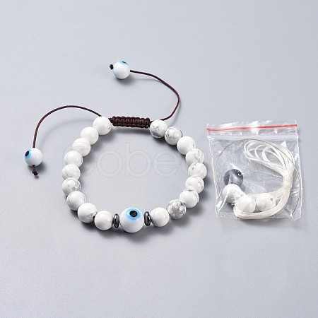 Adjustable Nylon Thread Braided Bead Bracelets BJEW-JB04466-01-1