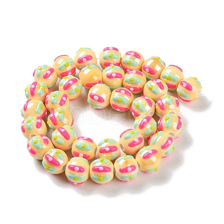 Handmade Porcelain Beads Strands PORC-L078-01G-1