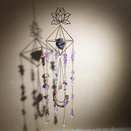 Metal Lotus Hanging Ornaments PW-WG48308-01-1