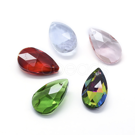 Faceted Glass Pendants GLAA-F069-S-1