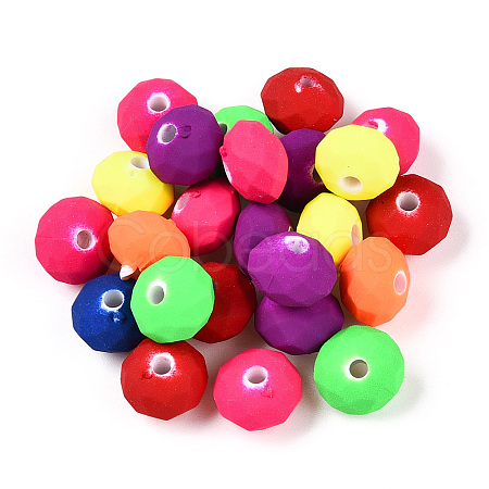 Spray Painted Acrylic Beads ACRP-N003-05-1