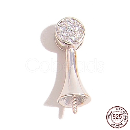 Rhodium Plated 925 Sterling Silver Pin Peg Bails STER-Z005-09P-1