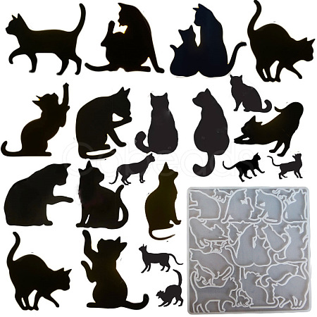 Cat Shape DIY Silhouette Silicone Molds PW-WG34616-01-1