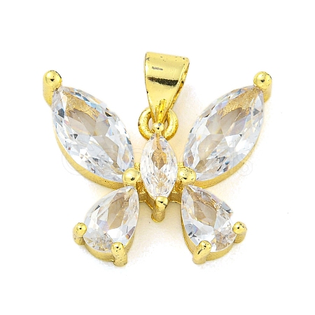 Real 18K Gold Plated Brass with Glass
 Pendants KK-R159-09A-G-1