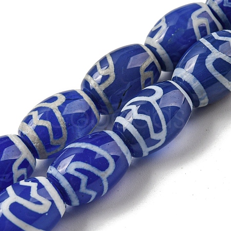 Blue Tibetan Style dZi Beads Strands TDZI-NH0001-C02-01-1