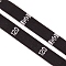 Polyester Size Label(120), for Children Garment Accessories, Black, 11x0.4mm, about 500pcs/bundle