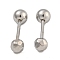 304 Stainless Steel Cartilage Earrings, Stainless Steel Color, Round, 3mm