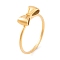 304 Stainless Steel Bowknot Finger Ring for Women, Golden, US Size 6~9(16.5~18.9mm)