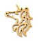 Stainless Steel Pendants, Laser Cut, Unicorn, Golden, 18x17.5x1mm, Hole: 1.2mm