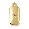 Brass Micro Pave Cubic Zirconia Charms, Long-Lasting Plated, Real 18K Gold Plated, Octagon with Star, Fuchsia, 14x6x1.5mm, Hole: 1.2mm