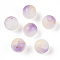 Frosted Baking Painted Crackle Glass Beads with Glitter Powder, Two Tone, Round, Medium Orchid, 10x9.5mm, Hole: 1.8mm, about 780pcs/1000g