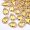 Transparent Glass Pendants, with Brass Findings, Faceted, Teardrop, Light Gold, Light Khaki, 19x14x4.5mm, Hole: 1.2mm