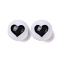 Two-Tone Acrylic Beads, Round, Heart, 11.5x11mm, Hole: 2mm, 537pc/500g