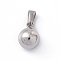 Non-Tarnish 201 Stainless Steel Charms, Round Charms, Stainless Steel Color, 11x8mm, Hole: 2.5x5.5mm