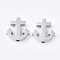 Tarnish Resistant 304 Stainless Steel Beads, Anchor, Stainless Steel Color, 14.5x14x3mm, Hole: 1.8mm