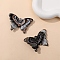 Handmade Lampwork Pendants, Butterfly, Black, 38x60mm