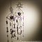 Metal Lotus Hanging Ornaments, Natural Amethyst Chip and Glass Cone Tassel Suncatchers for Home Garden Outdoor Decoration, 500mm