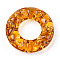 Handmade Lampwork Linking Rings, Textured Round Ring, Orange, 25x5.5mm, Inner Diameter: 11.5mm