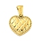 304 Stainless Steel Pendants, Heart Charm, Real 18K Gold Plated, 15x14.5x2.5mm, Hole: 5.5x2.5mm