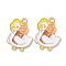 Alloy Enamel Pendants, Golden, Animals Theme Charm, Duck, 22x16x1mm, Hole: 1.8mm