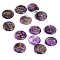 13Pcs 13 Styles Flat Round Natural Amethyst Rune Stones, Healing Stones for Chakras Balancing, Crystal Therapy, Meditation, Reiki, Divination Stone, 25x6mm