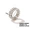 Chic Western Hip-hop Double-row Brass Rhinestone Ring Jewelry for Women, Clear, Inner Diameter: 18mm