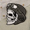 Computerized Embroidery Cloth Iron on/Sew on Patches, Costume Accessories, Appliques, Skull, Gray, 79x68mm