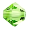 Preciosa&reg Crystal Beads, Czech Crystal, Bicone(451 69 302 Rondelle), 50520 Peridot, 6mm, Hole: 1mm