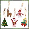 Christmas Theme DIY Diamond Painting Keychain Kit, Including Acrylic Board, Keychain Clasp, Bead Chain, Resin Rhinestones Bag, Diamond Sticky Pen, Tray Plate and Glue Clay, Mixed Shapes, 100x30mm, 5pcs/set