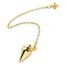 Brass Dowsing Pendulum Big Pointed Cone Pendants, with Lobster Claw Clasps and Chain, Rack Plating, Golden, 222mm, Hole: 1.2mm