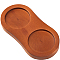 Wood Pepper Grinder Holder, Oval Salt & Pepper Mill Tray, Camel, 78x157x14.5mm, Inner Diameter: 56mm