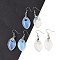 Synthetic Opalite Dangle Earrings, with Rack Plating Brass Earring Hooks, Lead Free & Cadmium Free, Leaf, 50x18mm