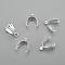 304 Stainless Steel Pinch Bails, Silver, 14x12x5.5mm, Hole: 2mm, Pin: 1mm