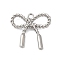 Rack Plating Alloy Pendants, Cadmium Free & Lead Free, Bowknot, Platinum, 19x20x3mm, Hole: 1.6mm