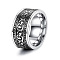 316 Titanium Steel Finger Ring with Enamel for Men, Leaf, US Size 9(18.9mm)