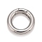 Non-Tarnish 304 Stainless Steel Spring Gate Rings, for Keychain, Stainless Steel Color, 7 Gauge, 18x3.5mm