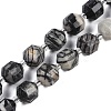 Natural Black Netstone Beads Strands G-O201B-143G-2