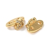 Brass Micro Pave Clear Cubic Zirconia Slide Charms KK-P239-18G-2