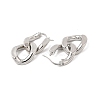 Brass Double Interlocking Oval Dangle Hoop Earrings for Women EJEW-E275-05P-2
