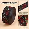 6.8M Flat Ethnic Style Polyester Jacquard Flower Ribbon OCOR-WH0082-133A-4