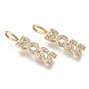 Brass Micro Pave Cubic Zirconia Pendants KK-R136-057-NF-1