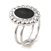 304 Stainless Steel Enamel Open Cuff Rings for Women RJEW-F166-39P-02-1