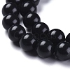Natural Black Stone Beads Strands X-G-I288-A02-8mm-2