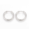 Tarnish Resistant 201 Stainless Steel Hoop Earrings X-MAK-R021-15mm-1