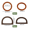   4Pcs 2 Style Wooden Bag Handles FIND-PH0005-26-5