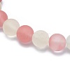 Frosted Tigerskin Glass Bead Stretch Bracelets X-BJEW-K212-B-016-3