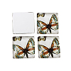 Butterfly Printed Glass Square Cabochons X-GGLA-N001-10mm-C-3