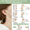 Beebeecraft 30Pcs 3 Style Brass Cubic Zirconia Stud Earring Findings KK-BBC0012-68-2