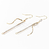 Brass Micro Pave Clear Cubic Zirconia Earring Hooks KK-S356-136G-NF-1