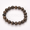 Natural Black Wood Lace Stone Beaded Stretch Bracelets BJEW-Q692-25-10mm-1